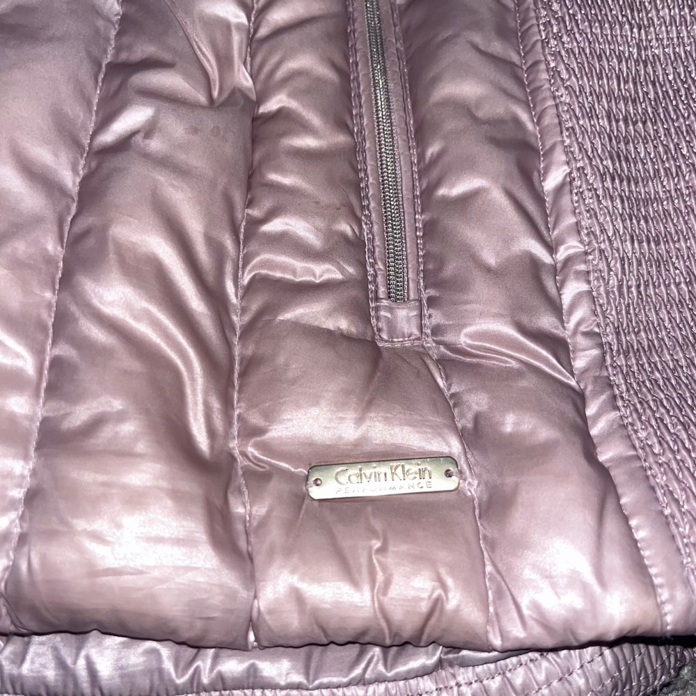 Calvin Klein Performance Womens Premium Down Puffer Vest Mauve Pink Large - Picture 2 of 5